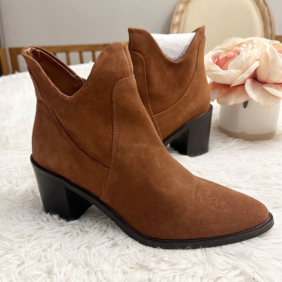 NEW Seychelles Pretty Little Bird brown suede heel ankle bootie women size 8 - Picture 4 of 7